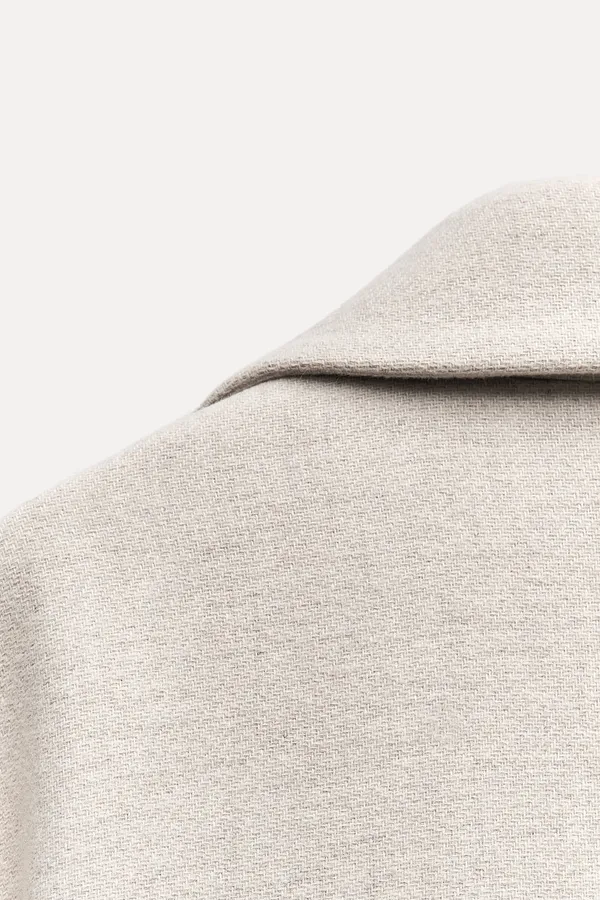 ZARA coat belted trench wool classic casual jacket overcoat - Image 9