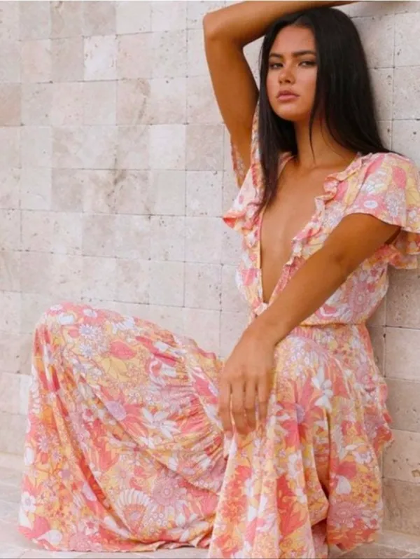 Hello Molly Natural Heights Floral Jumpsuit Size 4 - Image 4