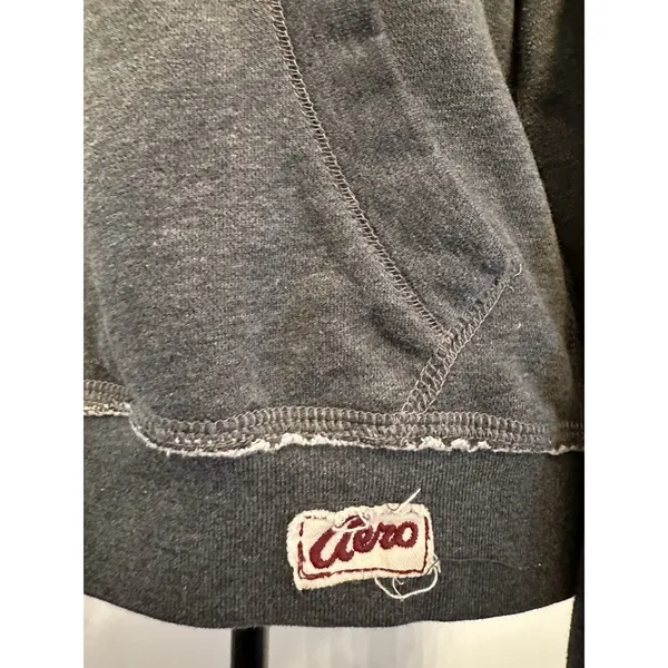VTG Aeropostale Hoodie Women’s XL Gray AERO New York Full Zip Logo Fleece Y2K - Image 3