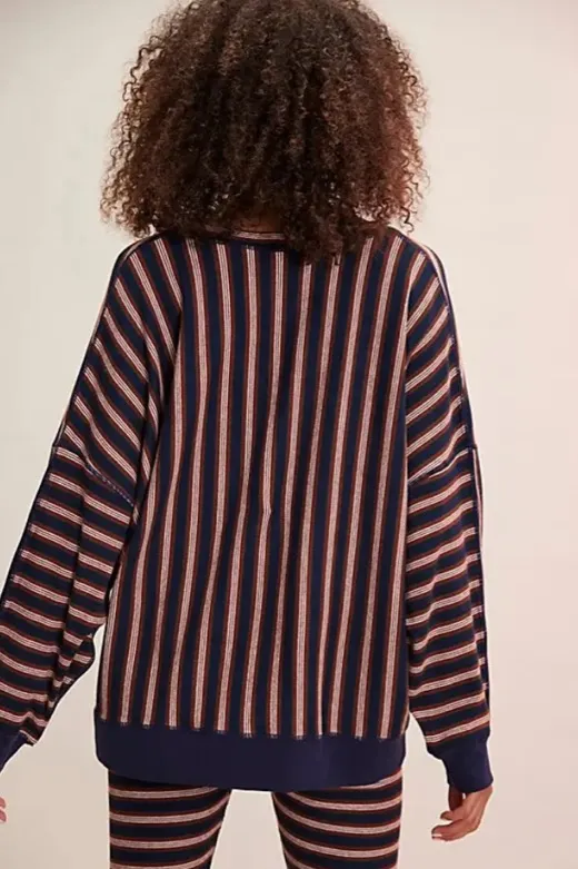 Free People Making In Happen Pullover Navy Large - Image 4