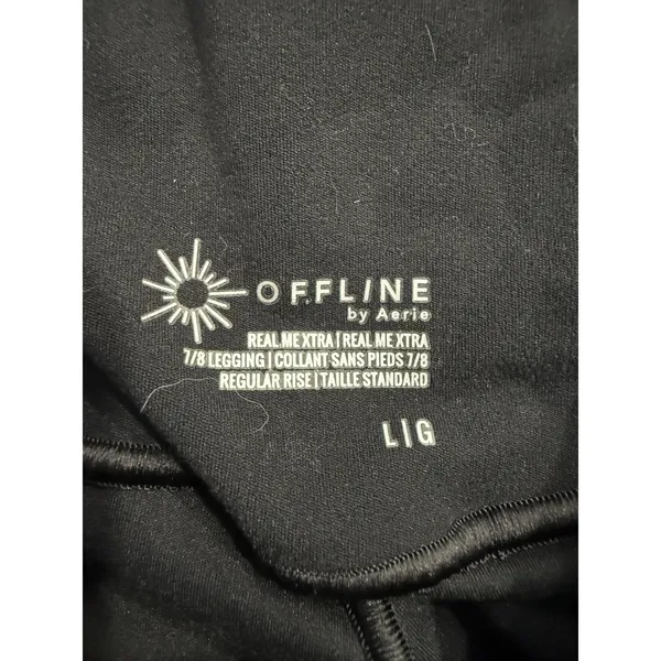 OFFLINE by Aerie Real Me Xtra 7/8 Leggings Black Crossover Twist Front Large L - Image 6