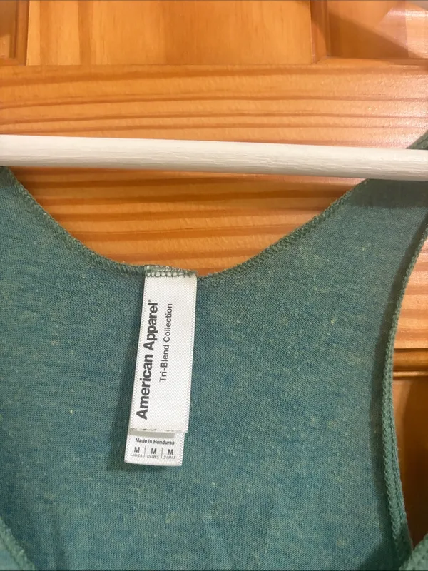 American Apparel Size Medium Green Vintage Y2K Tank Top - Image 2
