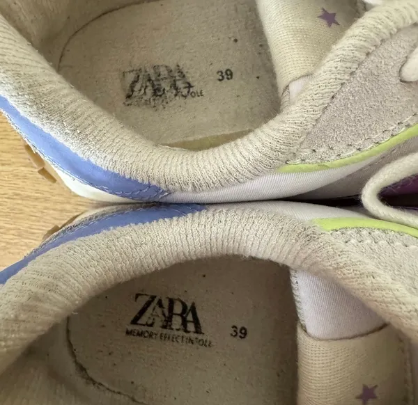Zara Color Block Athletic Sneakers Purple Blue Beige Size 39 (8) Workout Relax - Image 6