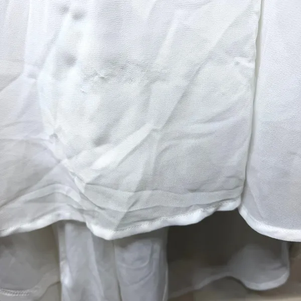 NEW Lulus Lux Bridal Adorna White Off-the-Shoulder Semi-Sheer Chiffon Maxi Dress - Image 12