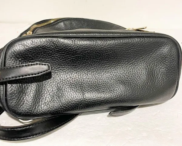 Michael Kors Black Soft Pebbled Leather Gold Studded Mini Backback Purse - Image 6