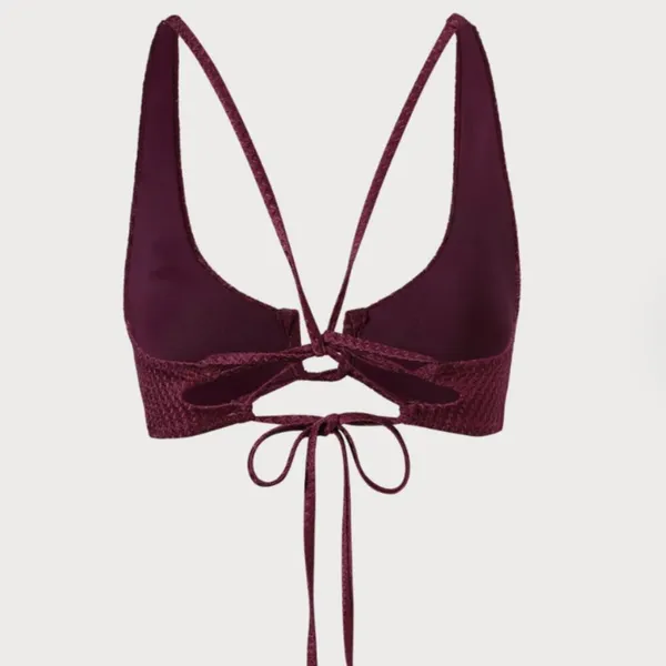 Berlook Burgundy Geometric U Neck Bikini Top ONLY 62 - Image 7