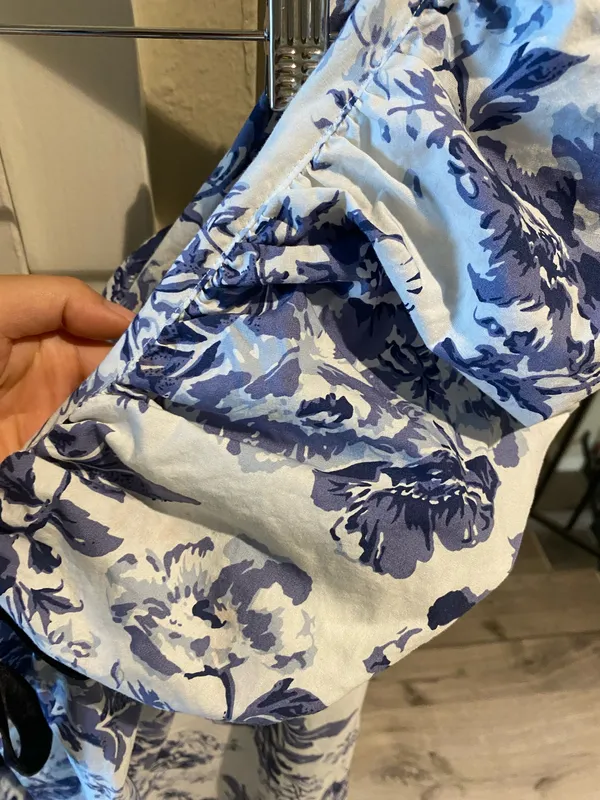 O.P.T blue and white floral mini dress, cotton, lined, size M - Image 8