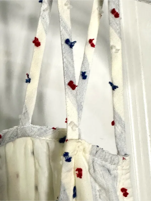 LOFT Swiss Dot Button Front Strappy Midi Dress White 10 Cotton - Image 6