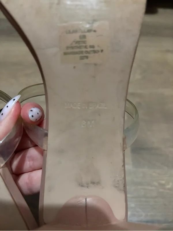 Steve Madden Blush Pink Block Heel Slide Sandals with Clear Straps - Image 3