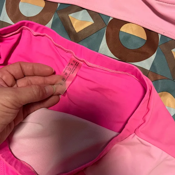 Light Pink pink block pattern LG Bikini Set - Image 3