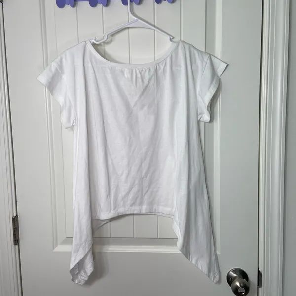 Dutch & Harley women’s solid white drapey relaxed casual short sleeve shirt‎ top - Image 5