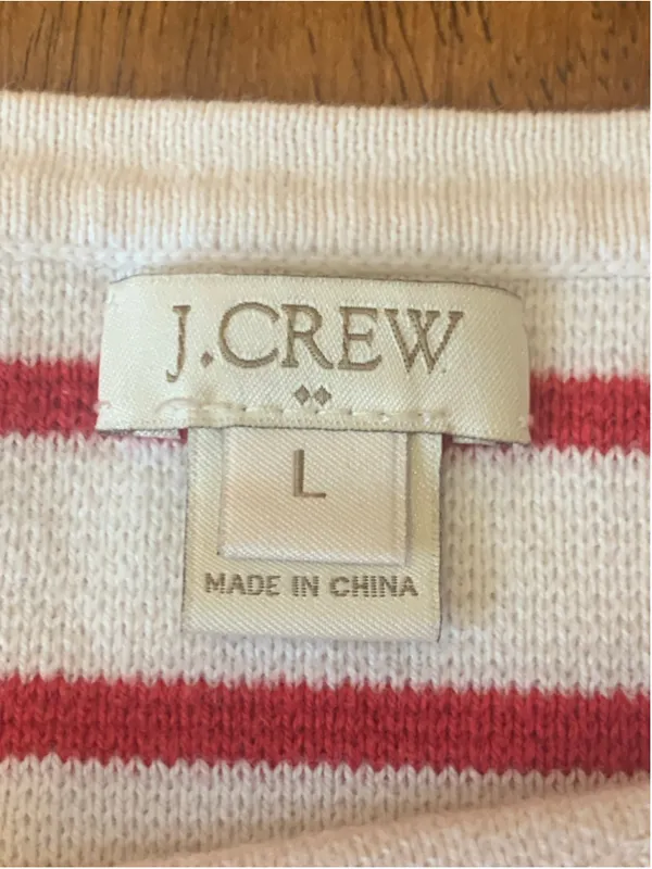 J.Crew Striped Crew Neck Sweater White Red Size L - Image 2