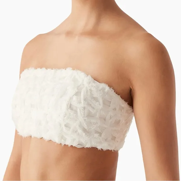 Aje NWT Women's Quintette Textured Bralette Top Ivory Floral US Size 0 - Image 3