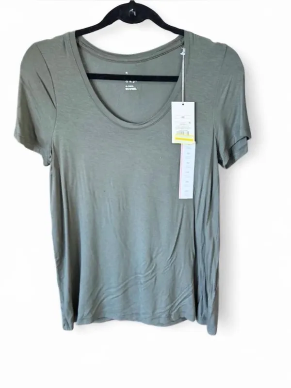 A New Day Sage Olive Green Oversized T-Shirt Sz XS NWT - Image 3