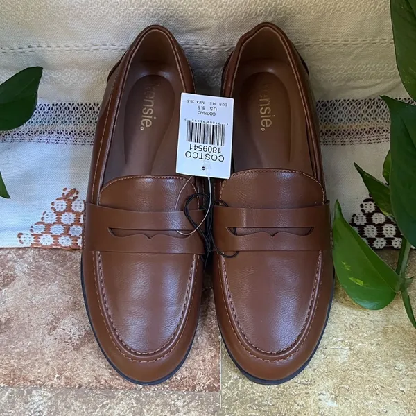 NEW Kensie Women’s Brown Cognac Slip-On Gitty Penny Low Heel Loafers Size 8.5 - Image 2