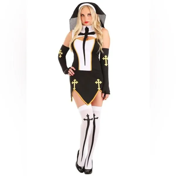 NEW Music Legs Bad Habit Naughty Nun Costume Size S/M - Image 5