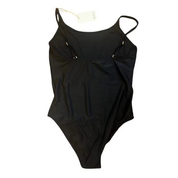 Quince Italian Cami One-Piece Swimsuit, Black, Size XL Minimalist Quiet Luxury - Image 2