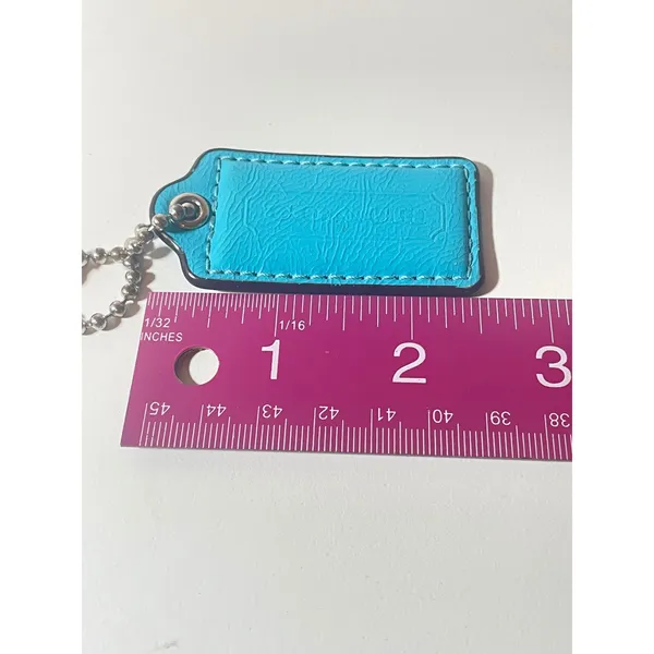 Coach Bag Hangtag Turquoise Blue Leather Replacement Charm Accessory - Image 4