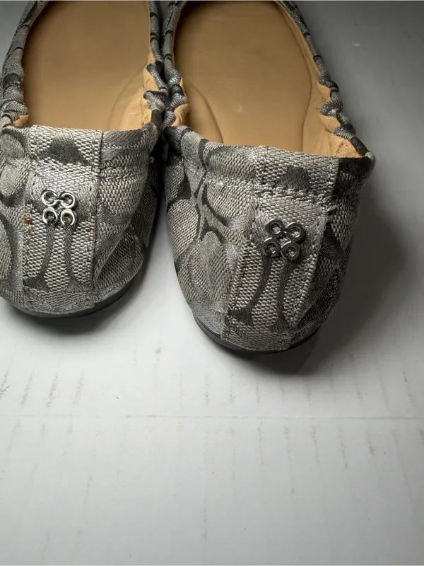 Coach Metallic Silver Signature Ballet Flats - Women's Slip-Ons - Image 10