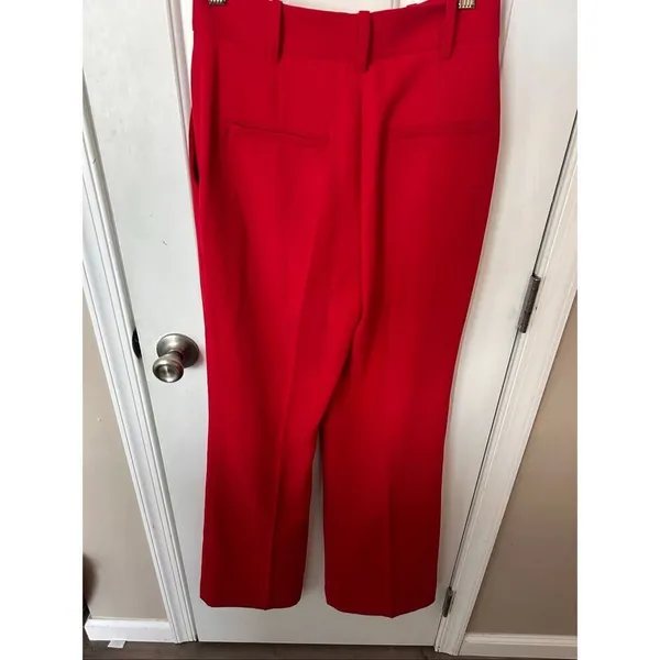 Zara red dress dress pants wide leg high waisted size extra small - Image 5