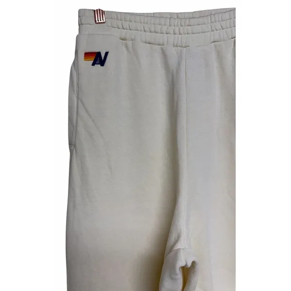 Aviator Nation Wide Leg Pocket Sweatpants Vintage White Women's‎ Size Medium - Image 5
