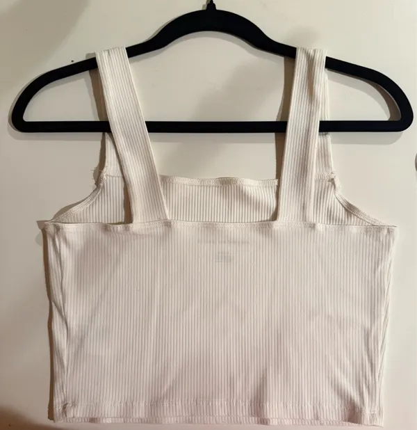 American Eagle White Ribbed Tank - Image 3