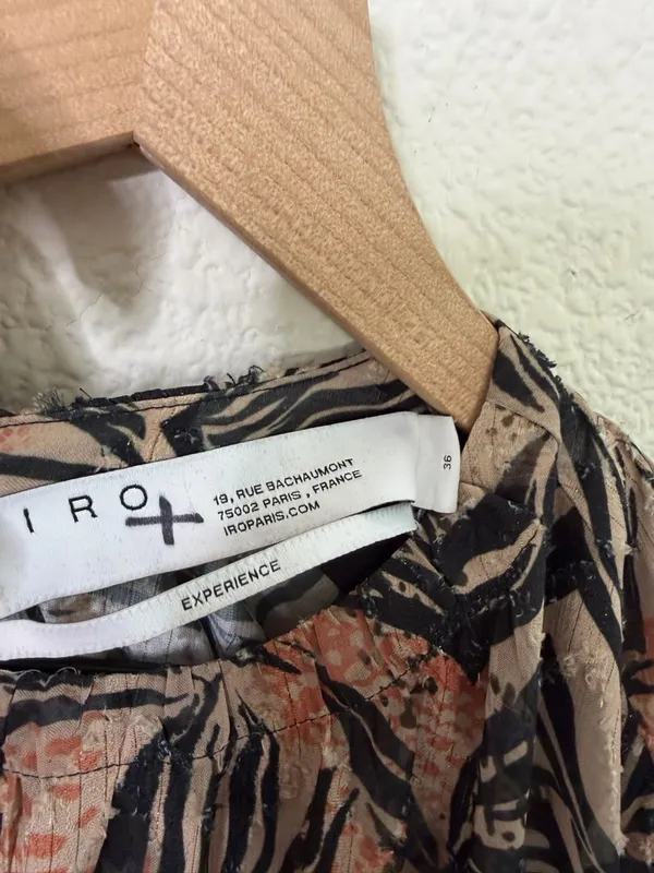 IRO Fenian Abstract Animal Print Ruched Mini Dress Snakeskin Zebra Size‎ 36 / 4 - Image 8