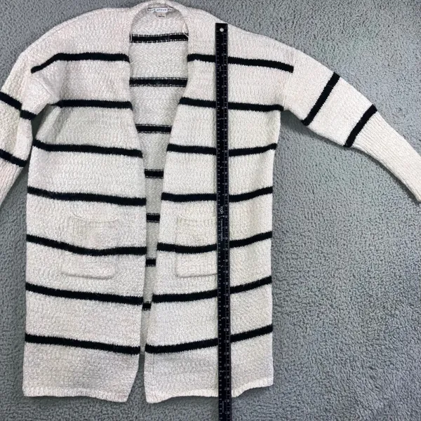 HYFVE Open Front‎ Long Cardigan Sweater Women Large Striped Knit Casual Cozy - Image 5
