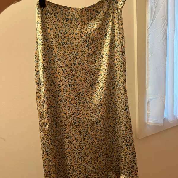 Zara Floral Cream and Green Women's Skirt - Image 2