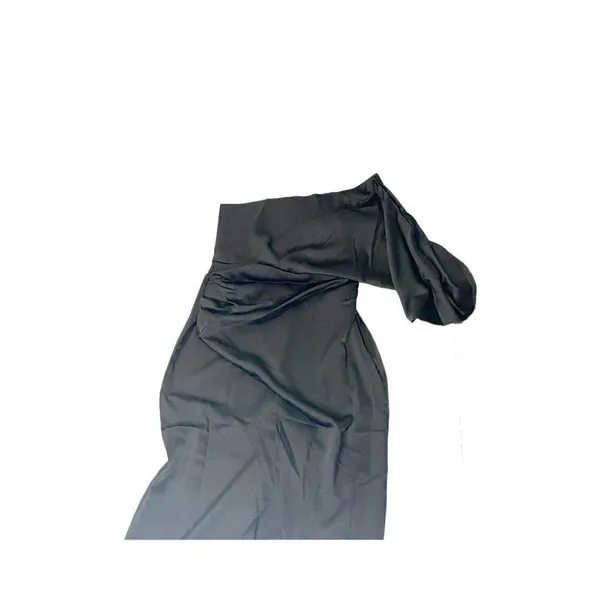 Just Be Better Womens S Black‎ Satin One Shoulder Mini Dress NEW Formal Evening - Image 3