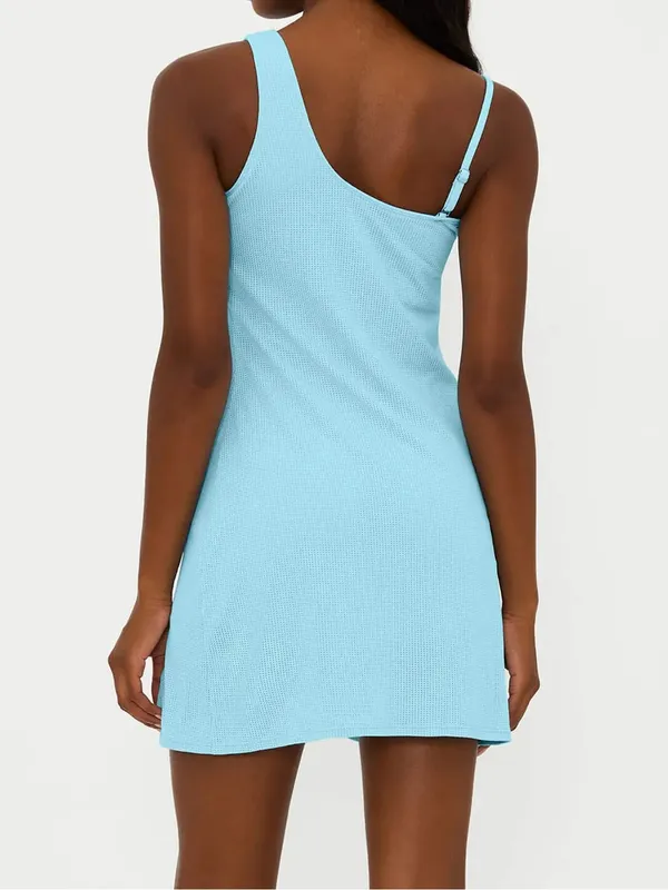 Beach Riot Women’s Harlee One Shoulder Mesh Tennis Mini Dress In Blueberry Ice - Image 7