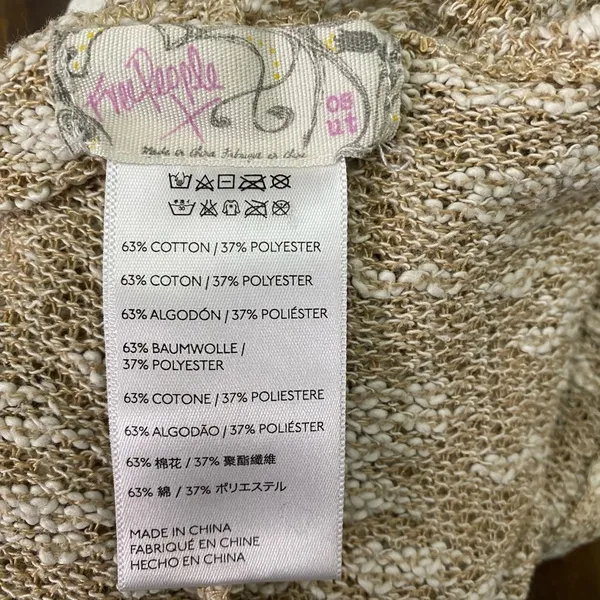 Free People vintage Textured knit cotton festival Poncho cardigan one size - Image 9
