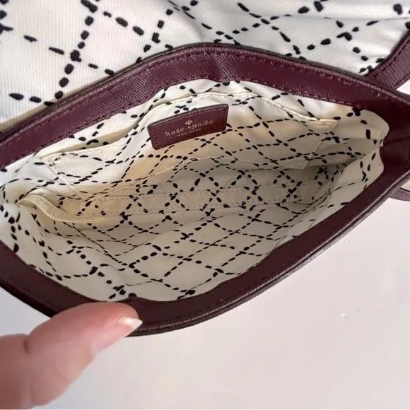Kate Spade Sally Newbury Lane Burgundy Mulled Wine Crossbody Leather‎ Bag - Image 8