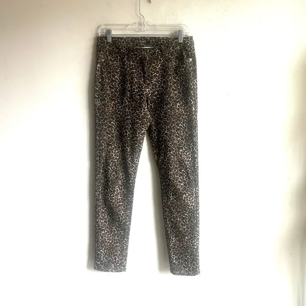 J. McLaughlin Lexi Leopard Print Straight Leg Jeans Size 6 - Image 5
