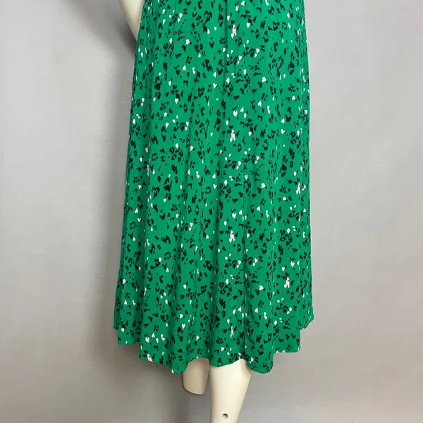 Hush Ren Shirt Dress Leopard Heart Print Women Sz‎ 6 Green Short Sleeve Colorful - Image 10
