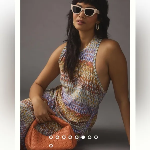 ANTHROPOLOGIE Daily Practice Purple Motiff Treasure Dress size small - Image 8