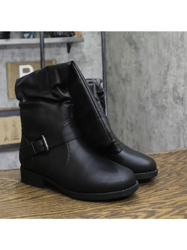NWT Journee Collection Womens Stormy Boot Faux Leather Slouch Black 8M - Image 6