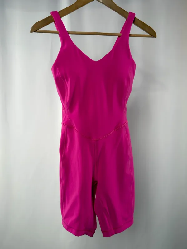 lululemon Align Bodysuit Romper 8" in Pink‎ Flare Size 2 - Image 5