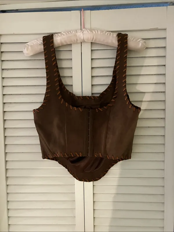 Meshki Audrey Faux Suede Leather Corset Size Small - Image 4
