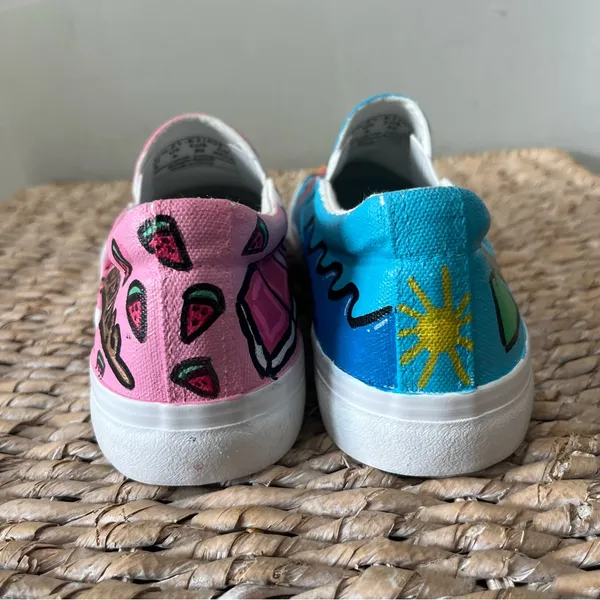 Hand painted shoes slip on‎ Size 8 Dr. Pepper Vacation Watermelon Waves Bags - Image 9