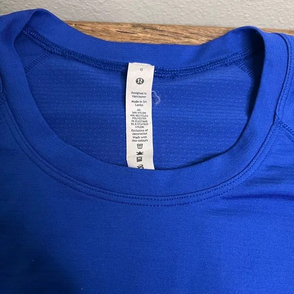 Lululemon Swiftly Tech LS 2.0 Long Sleeve Top Size 8 Blue Thumbholes - Image 6