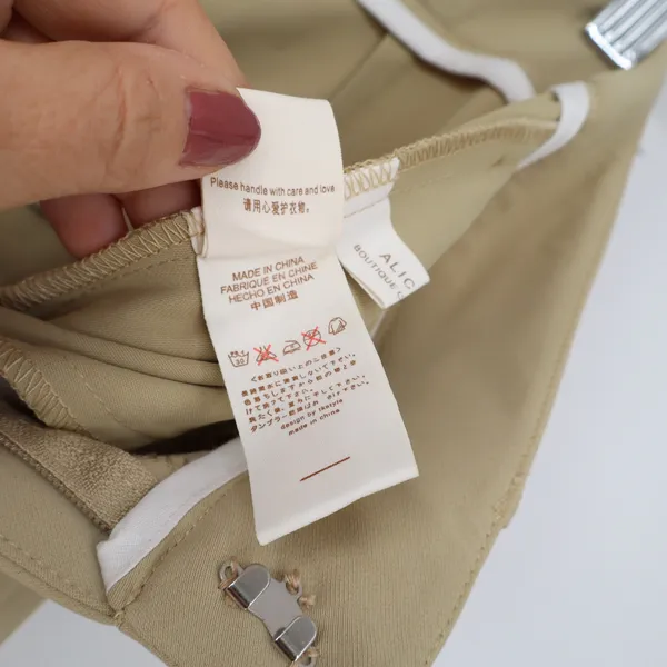 Alice & W Pants Womens Medium Split Hem Tan High Rise Dress Trousers Excellent - Image 3