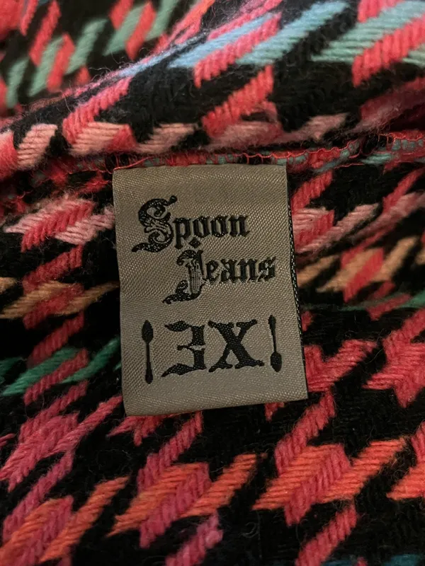 Spoon Jeans Jacket Womens 3X Black Multicolor Houndstooth Shacket Button Front - Image 8
