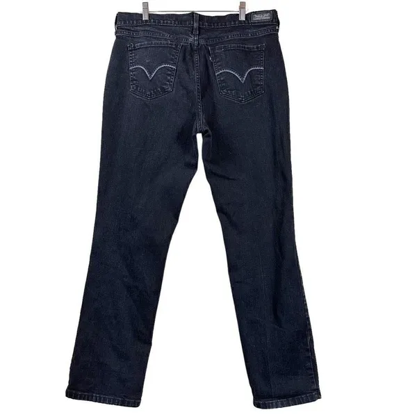 Levi’s 505 Straight Leg Contrast Stitched Black Denim Jeans Women’s Size 16M 33x - Image 9
