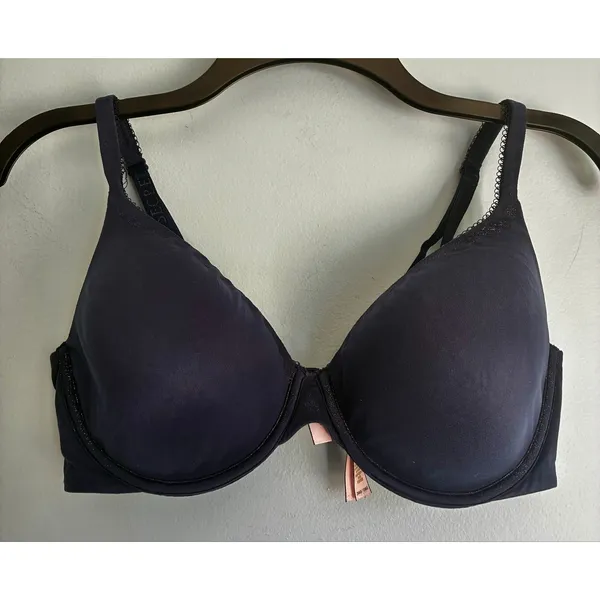 Victoria's Secret Bra Lined Perfect Coverage 36D Everyday Navy - Image 10