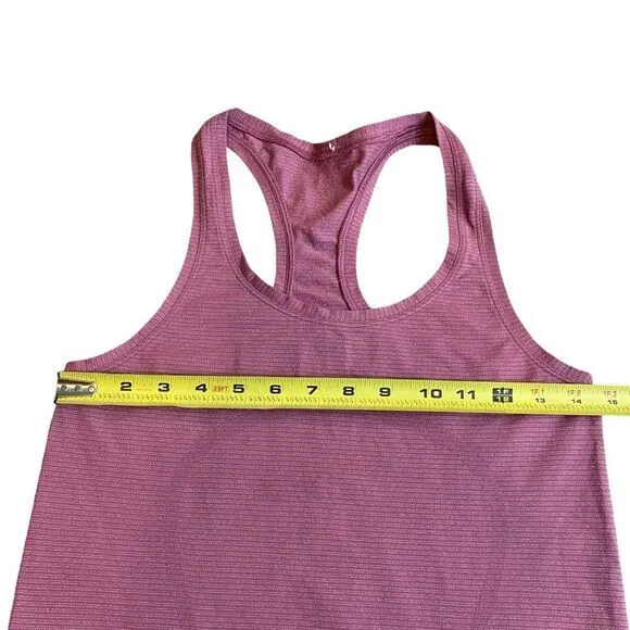Lululemon 6 Swiftly Tech Racerback Tank Top Rose‎ Pink Metallic Silver Stripe - Image 7