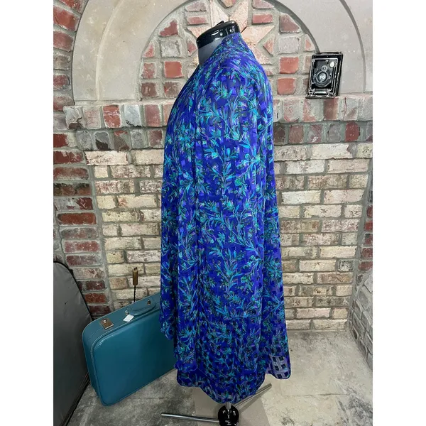 illusion dress tank tiered flutter front jacket purple blue green - Image 12