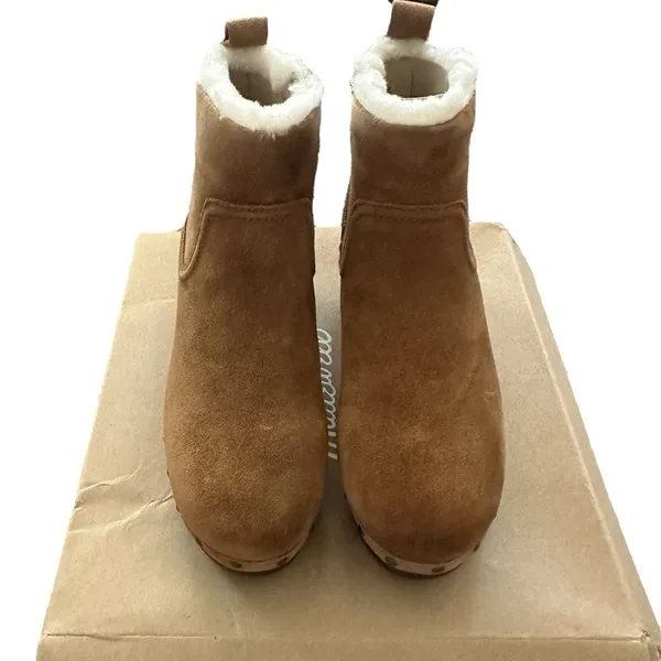 NIB MADEWELL The Marceline Clog Boot in Shearling Toffee Size 5.5 - Image 3
