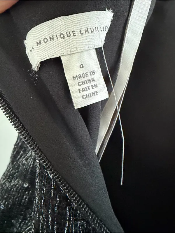 ML Monique Lhuillier Black Lace Maxi Dress Size 4 Sleeveless Formal Gown - Image 4