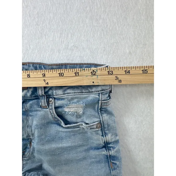 American Eagle‎ Next Level Stretch Distressed Lace Pocket Denim Shorts Womens 2 - Image 4